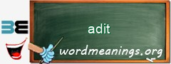 WordMeaning blackboard for adit